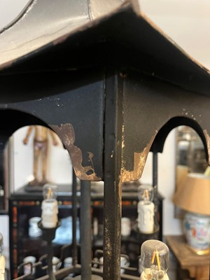 Lot 364 - A painted metal hall lantern