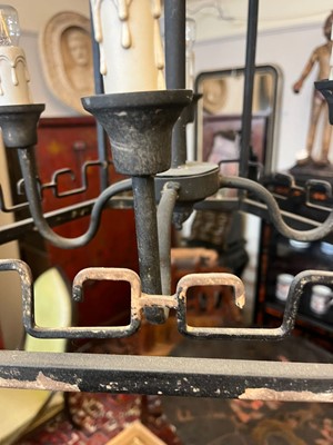 Lot 364 - A painted metal hall lantern