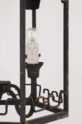 Lot 364 - A painted metal hall lantern