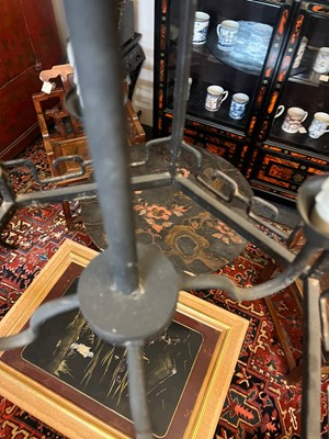 Lot 364 - A painted metal hall lantern