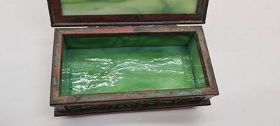 Lot 97 - A Tiffany Studios 'Pine Needle' pattern stamp box