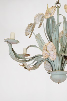 Lot 119 - A painted toleware chandelier