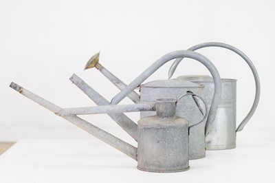 Lot 363 - A quantity of metal watering cans