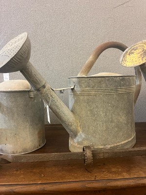 Lot 363 - A quantity of metal watering cans
