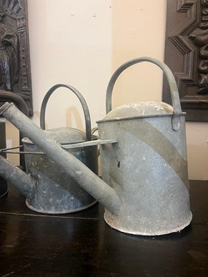 Lot 363 - A quantity of metal watering cans