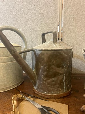 Lot 363 - A quantity of metal watering cans