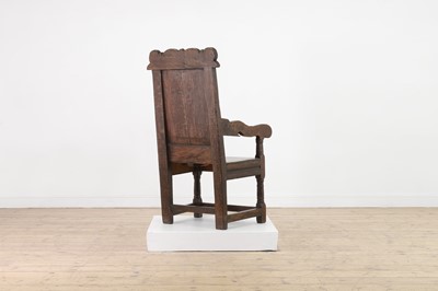 Lot 355 - An oak wainscot chair
