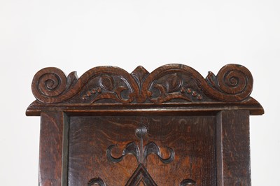 Lot 355 - An oak wainscot chair