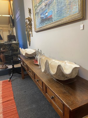 Lot 458 - A pair of giant clam shells (Tridacna gigas)