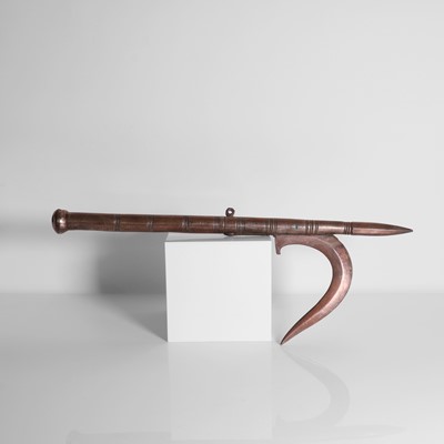 Lot 211 - An elephant driver's silvered-copper goad or ankus