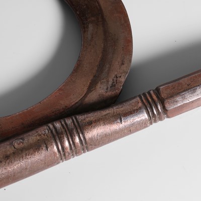 Lot 211 - An elephant driver's silvered-copper goad or ankus