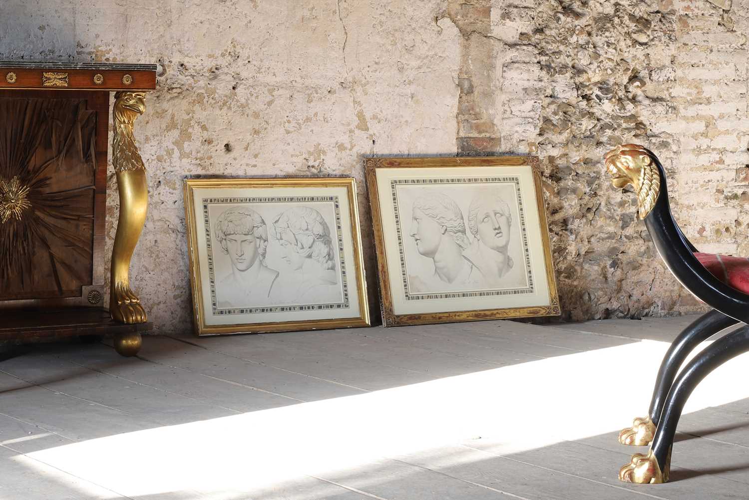 Lot 9 - A near pair of engravings of classical sculpture