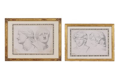 Lot 9 - A near pair of engravings of classical sculpture
