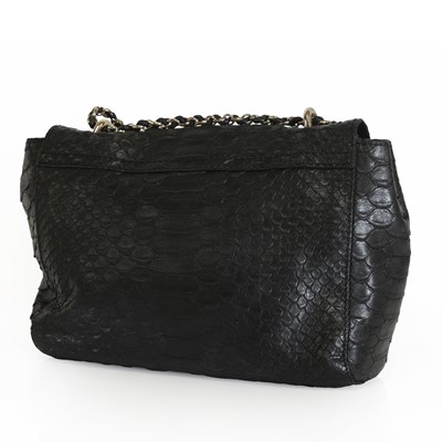 Lot 1583 - A Mulberry black snakeskin embossed Lily bag