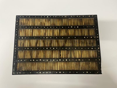 Lot 299 - A Sinhalese porcupine quill, ebony and ivory workbox