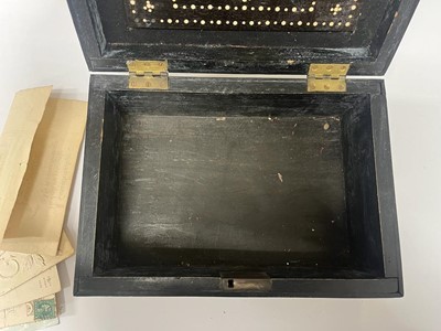 Lot 299 - A Sinhalese porcupine quill, ebony and ivory workbox