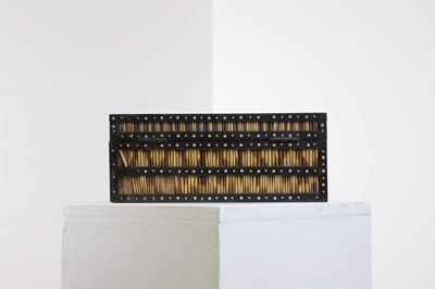 Lot 299 - A Sinhalese porcupine quill, ebony and ivory workbox