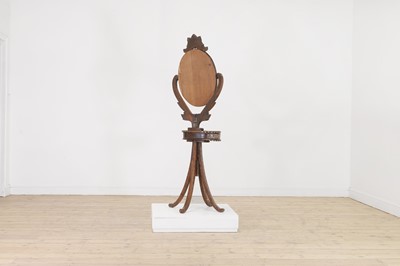 Lot 304 - A bone and ivory inlaid teak dressing mirror