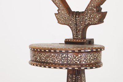 Lot 304 - A bone and ivory inlaid teak dressing mirror