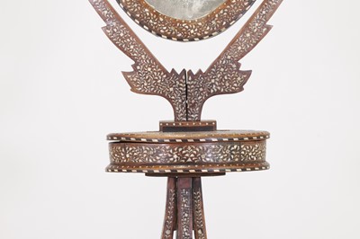 Lot 304 - A bone and ivory inlaid teak dressing mirror