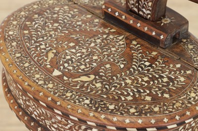 Lot 304 - A bone and ivory inlaid teak dressing mirror