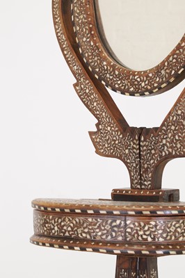 Lot 304 - A bone and ivory inlaid teak dressing mirror