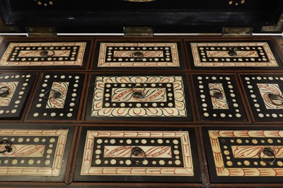 Lot 300 - A Sinhalese ebony and ivory-inlaid workbox