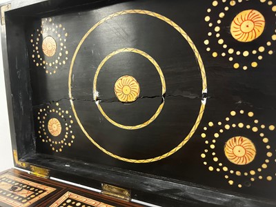 Lot 300 - A Sinhalese ebony and ivory-inlaid workbox