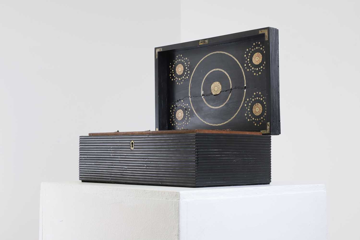 Lot 300 - A Sinhalese ebony and ivory-inlaid workbox