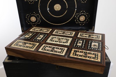Lot 300 - A Sinhalese ebony and ivory-inlaid workbox