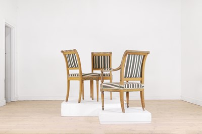 Lot 108 - A pair of Louis XVI painted oak side chairs