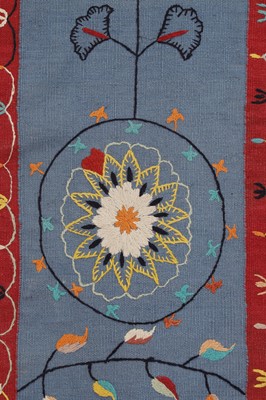 Lot 49 - A suzani-inspired flat-weave rug