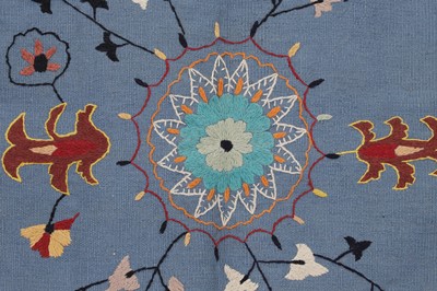 Lot 49 - A suzani-inspired flat-weave rug
