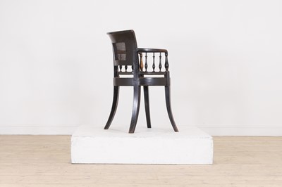 Lot 288 - A Regency painted fruitwood elbow chair