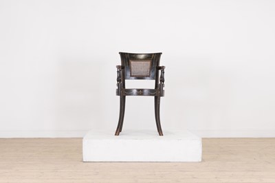 Lot 288 - A Regency painted fruitwood elbow chair