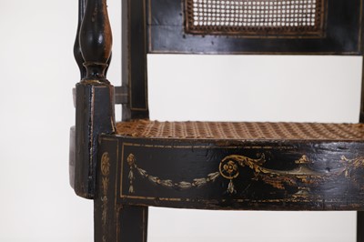 Lot 288 - A Regency painted fruitwood elbow chair