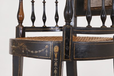 Lot 288 - A Regency painted fruitwood elbow chair