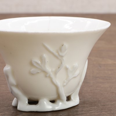 Lot 92 - A Chinese blanc de Chine libation cup