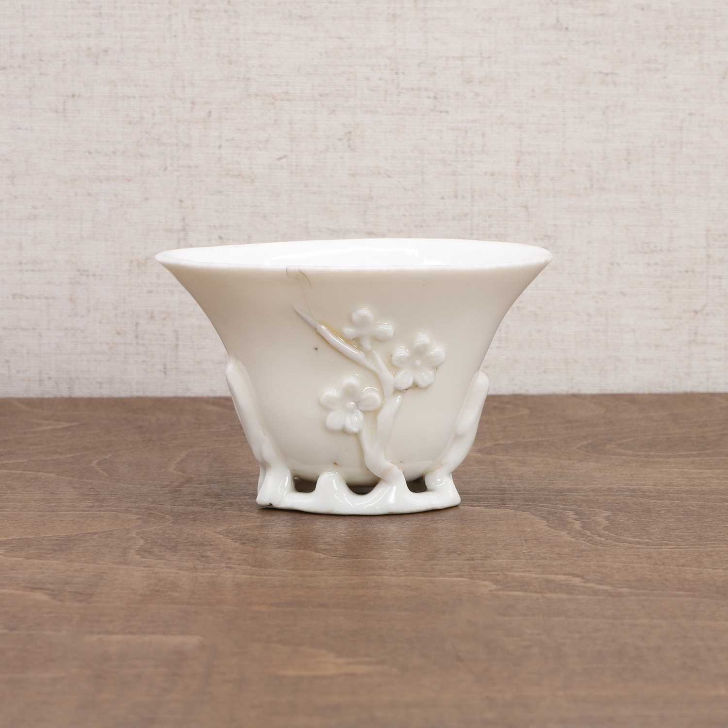 Lot 92 - A Chinese blanc de Chine libation cup