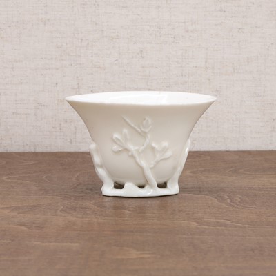 Lot 92 - A Chinese blanc de Chine libation cup