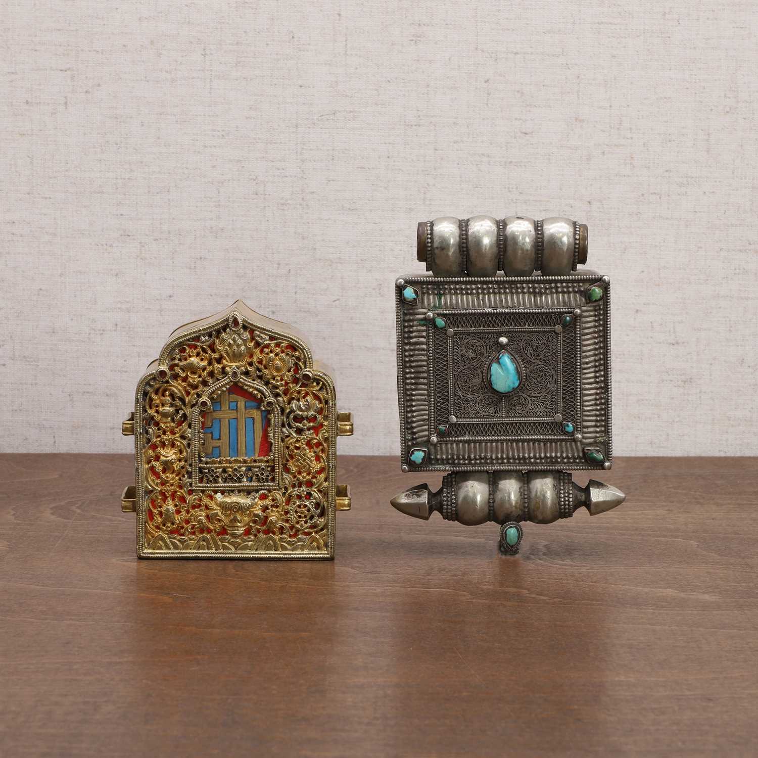 Lot 123 - Two Tibetan gau boxes