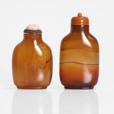 Lot 171 - Two Chinese agate snuff bottles