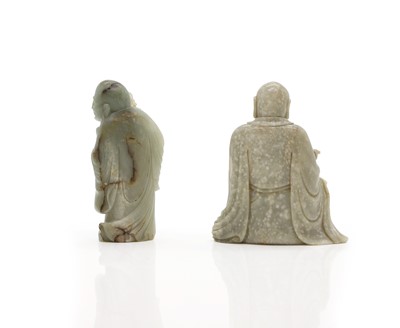 Lot 59 - Two Chinese jade monks