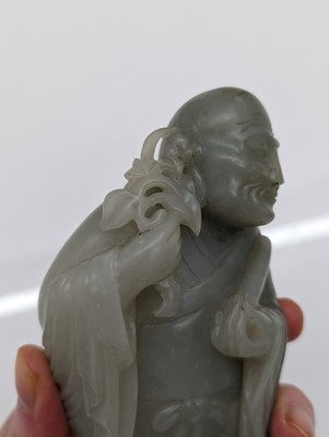 Lot 59 - Two Chinese jade monks
