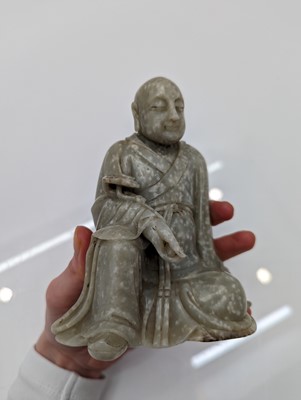 Lot 59 - Two Chinese jade monks