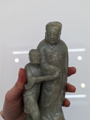 Lot 58 - A Chinese jade group