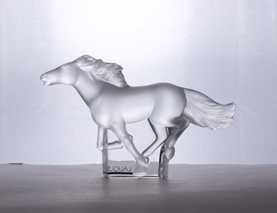 Lot 265 - A Lalique glass 'Kazak' horse