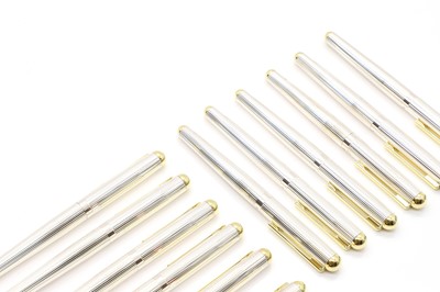 Lot 47 - A group of twelve silver fountain pens