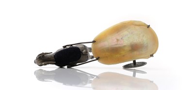 Lot 40 - A silver and mother of pearl novelty pin cushion