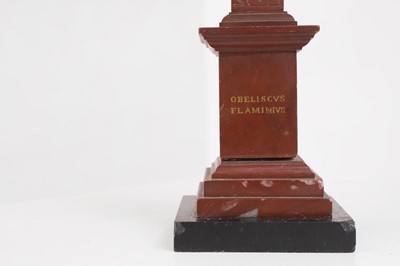 Lot 240 - A marmo rosso antico marble obelisk